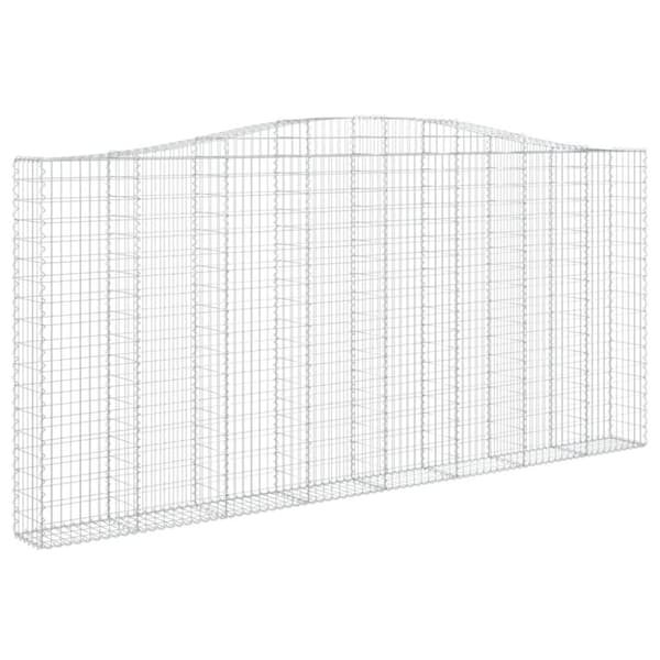 vidaXL Gabioner bågformade 3 st 400x30x180/200 cm galvaniserat järn