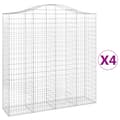 Miniatyrbillede 2 af 6: vidaXL buede gabionkurve 4 stk. 200x50x200/220 cm galvaniseret jern