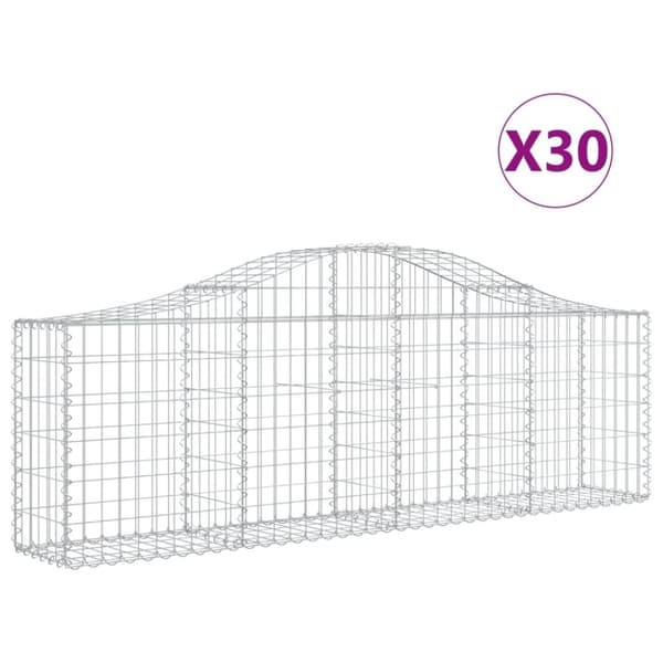 vidaXL Kaarevat kivikorit 30 kpl 200x30x60/80 cm galvanoitu rauta
