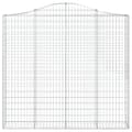 Miniatyrbillede 3 af 5: vidaXL buet gabionkurv 200x30x180/200 cm galvaniseret jern