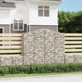 Miniatyrbillede 1 af 5: vidaXL buet gabionkurv 200x30x180/200 cm galvaniseret jern