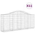 Miniatyrbillede 2 af 6: vidaXL buede gabionkurve 11 stk. 200x30x80/100 cm galvaniseret jern