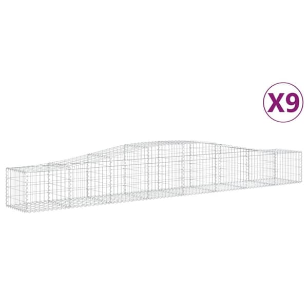 vidaXL Kaarevat kivikorit 9 kpl 400x50x40/60 cm galvanoitu rauta