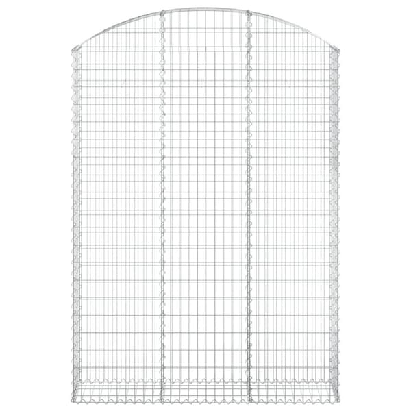 vidaXL Kaareva kivikori 150x30x200/220 cm galvanoitu rauta