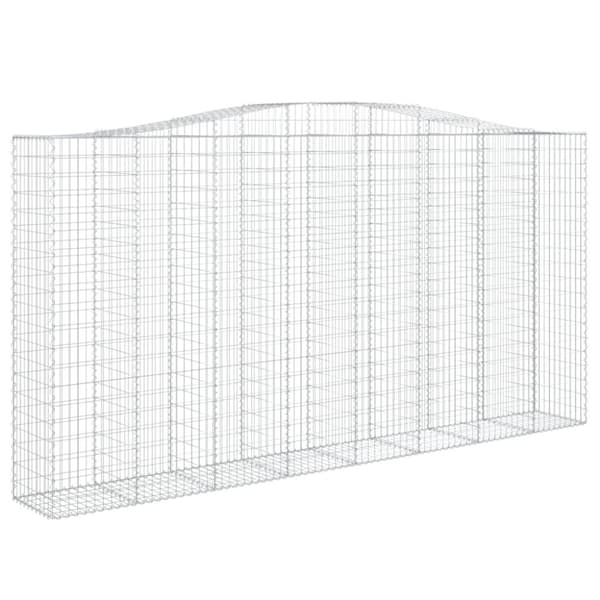 vidaXL Gabionkurver buede 5 stk 400x50x200/220 cm galvanisert jern