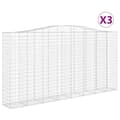 Miniatyrbilde 2 av 6: vidaXL Gabionkurver buede 3 stk 400x50x200/220 cm galvanisert jern