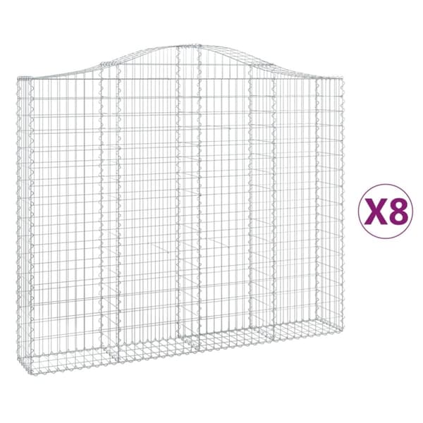 vidaXL Kaarevat kivikorit 8 kpl 200x30x160/180 cm galvanoitu rauta