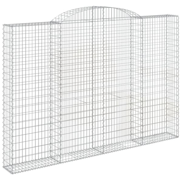 vidaXL Gabion bågformad 300x30x200/220 cm galvaniserat järn