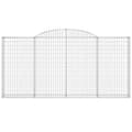 Miniatyrbilde 3 av 5: vidaXL Gabionkurv buet 300x30x140/160 cm galvanisert jern