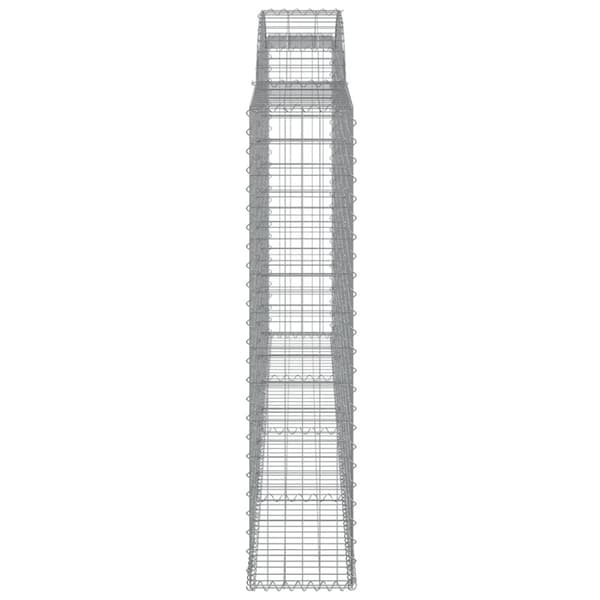 vidaXL Gabionkurv buet 300x30x140/160 cm galvanisert jern