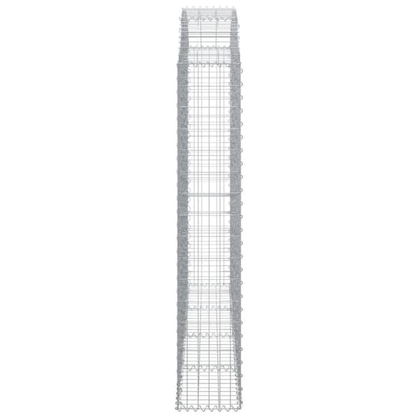 vidaXL buet gabionkurv 200x30x160/180 cm galvaniseret jern