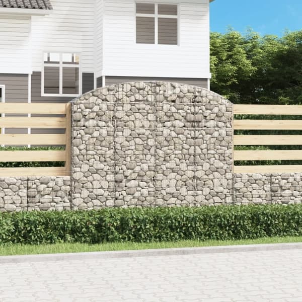 vidaXL buet gabionkurv 200x30x160/180 cm galvaniseret jern