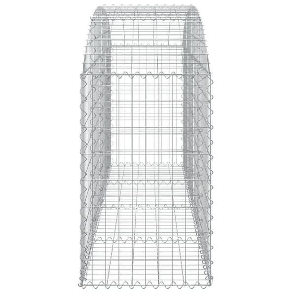 vidaXL Kaareva kivikori 200x50x80/100 cm galvanoitu rauta