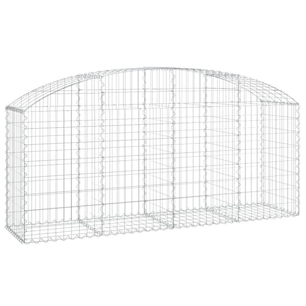 vidaXL Kaareva kivikori 200x50x80/100 cm galvanoitu rauta