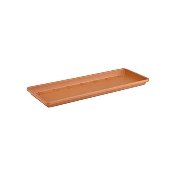 Sottovaso för blomlådor Barcelona Trough Fat 50cm Terra - Elho - Med vattenreserv - Rektangulär - Brun