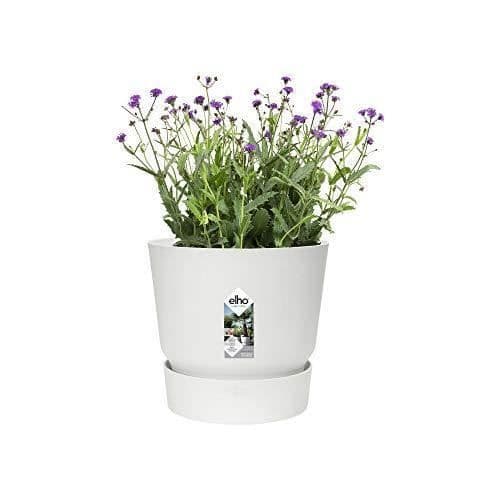 Elho Greenville rund blomkruka, Vit, 20 cm - ELHO märke - Plastmaterial