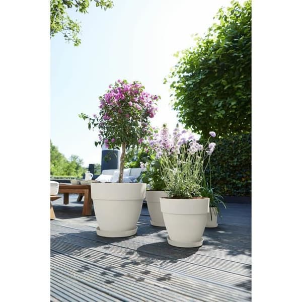 VIBIA Rund Blomkruka - Reservoarplast - Ø40 - Vit