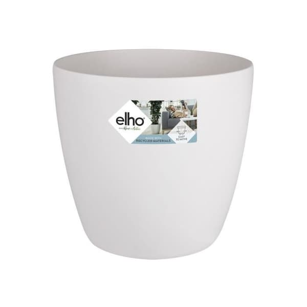 Blomkruka - Elho - Bryssel Runda hjul 35 - Vit - Ø 35 cm - H 33 cm