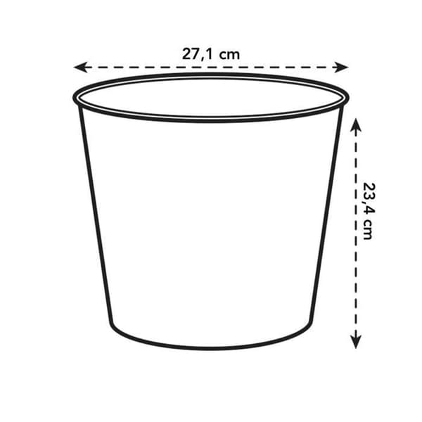 ELHO Flowerpot Brussels 27 - Diamond high and Easy Insert - Black living - Interiör - L 27,1 x B 27,1 x H 23,4 cm