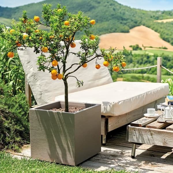 DEROMA Cubo Gravity vattenreserv blomkruka - 39 x H 39 cm - 40 L - Taupe