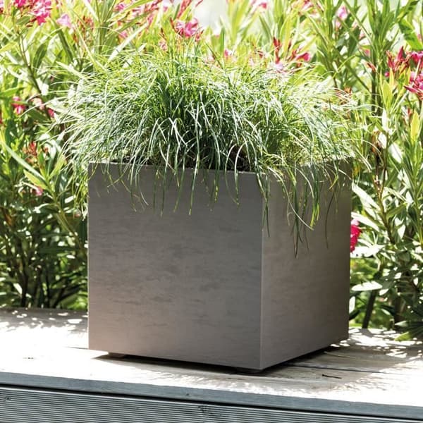 DEROMA Cubo Gravity vattenreserv blomkruka - 39 x H 39 cm - 40 L - Taupe