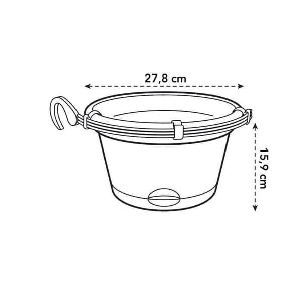 ELHO Hängande blomkruka Green Basics 28 - Utomhus &amp; Balkong - Ø 27,8 x H 15,9 cm - Living svart