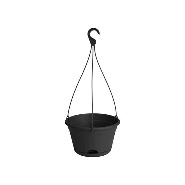 ELHO Hängande blomkruka Green Basics 28 - Utomhus &amp; Balkong - Ø 27,8 x H 15,9 cm - Living svart