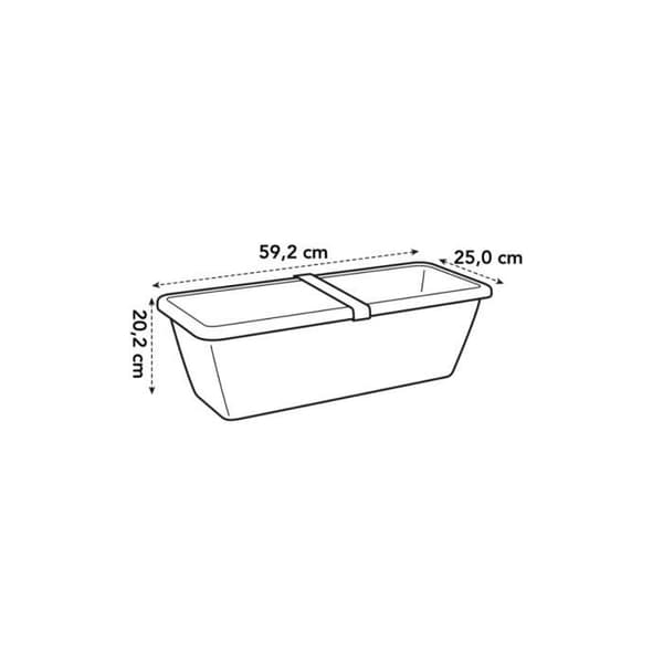 Rektangulär Barcelona XL plantering - 60 cm - Antracit - Elho