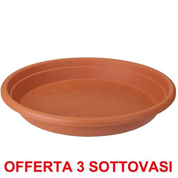 ELHO OFFERTA 3 SOTTOVASO UNIVERSAL FAT RUND 40CM TERRA