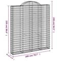 Miniatyrbillede 5 af 5: vidaXL buet gabionkurv 200x30x220/240 cm galvaniseret jern