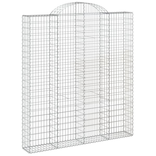 vidaXL buet gabionkurv 200x30x220/240 cm galvaniseret jern