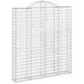 Miniatyrbillede 2 af 5: vidaXL buet gabionkurv 200x30x220/240 cm galvaniseret jern