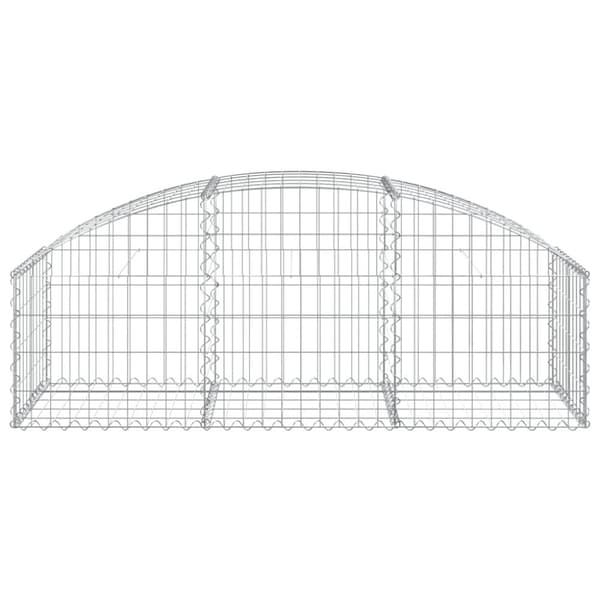 vidaXL buet gabionkurv 150x50x40/60 cm galvaniseret jern