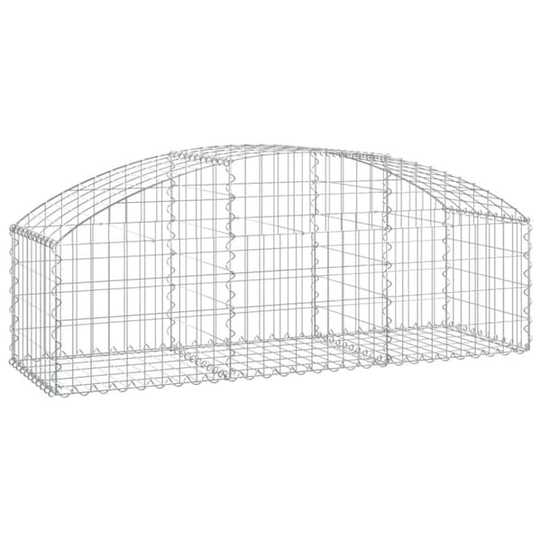 vidaXL buet gabionkurv 150x50x40/60 cm galvaniseret jern
