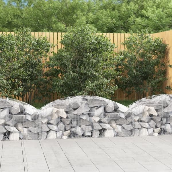 vidaXL buet gabionkurv 150x50x40/60 cm galvaniseret jern