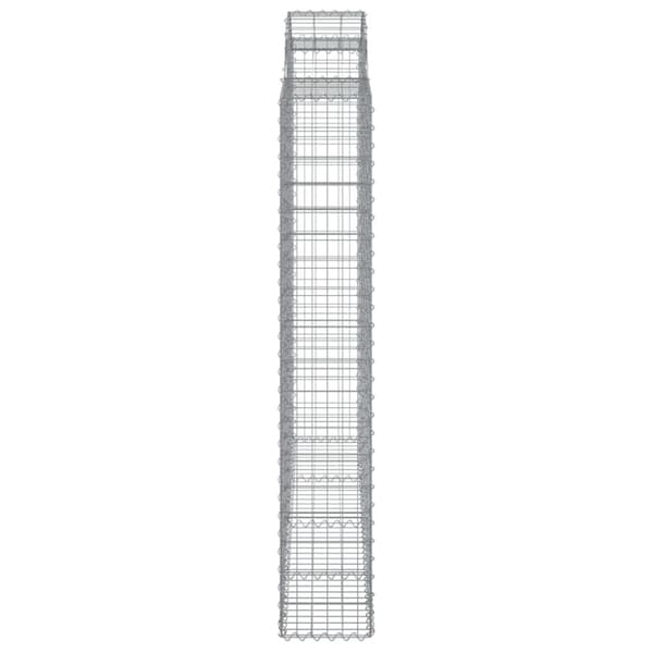 vidaXL Kaareva kivikori 200x50x180/200 cm galvanoitu rauta