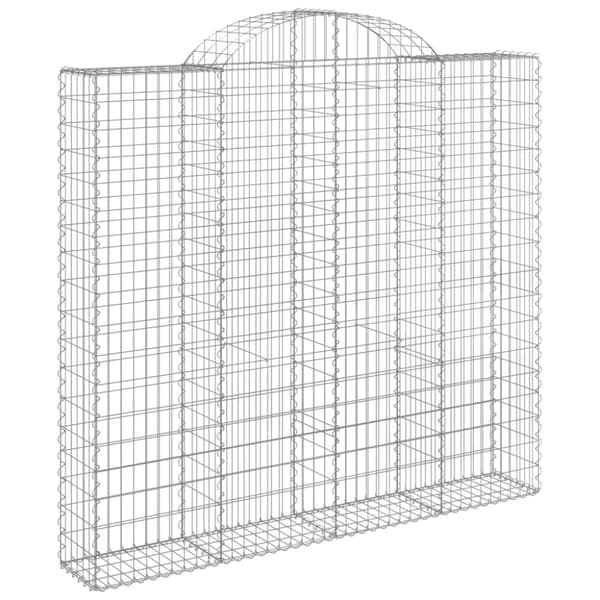 vidaXL Kaareva kivikori 200x50x180/200 cm galvanoitu rauta