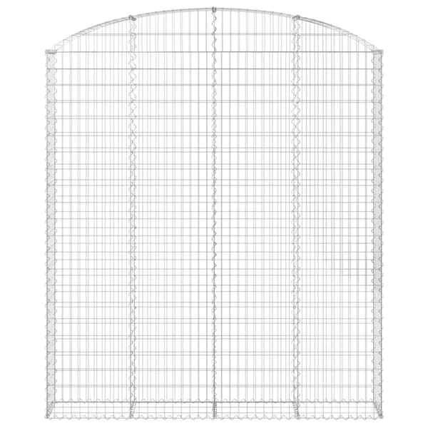 vidaXL buet gabionkurv 200x30x220/240 cm galvaniseret jern
