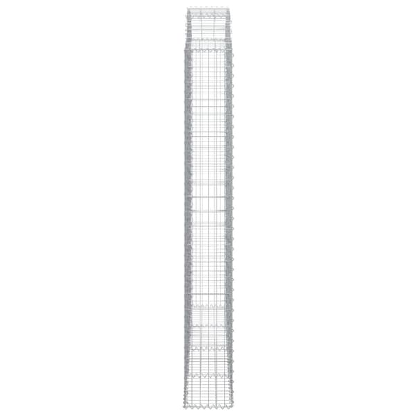 vidaXL buet gabionkurv 200x30x220/240 cm galvaniseret jern