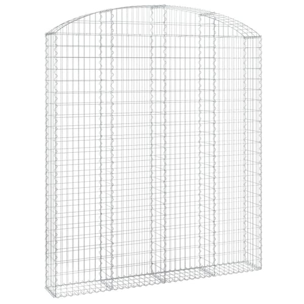vidaXL buet gabionkurv 200x30x220/240 cm galvaniseret jern