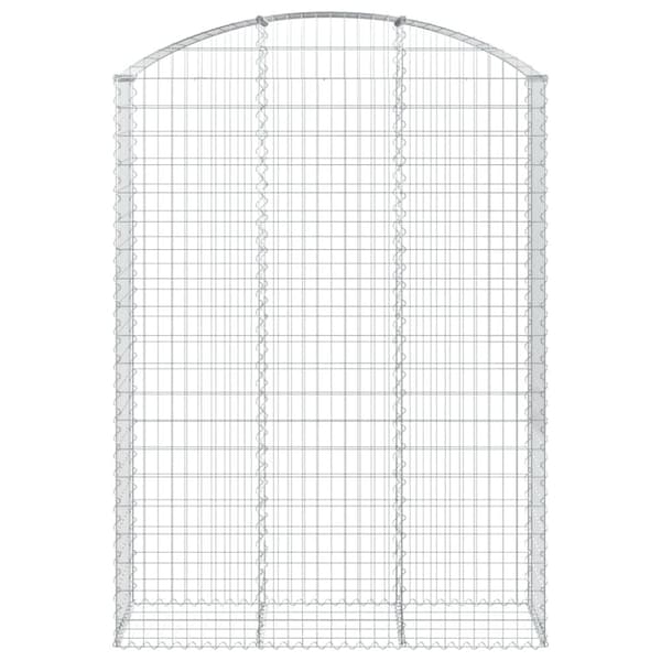 vidaXL buet gabionkurv 150x50x200/220 cm galvaniseret jern