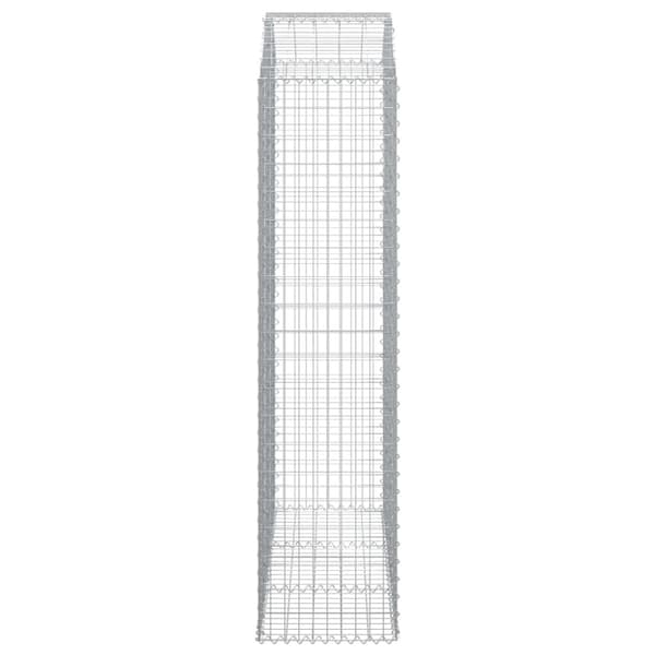 vidaXL buet gabionkurv 150x50x200/220 cm galvaniseret jern