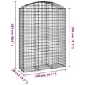 Miniatyrbillede 5 af 5: vidaXL buet gabionkurv 150x50x200/220 cm galvaniseret jern