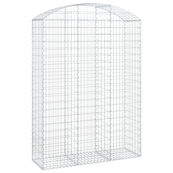 vidaXL buet gabionkurv 150x50x200/220 cm galvaniseret jern