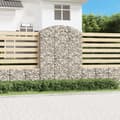 Miniatyrbillede 1 af 5: vidaXL buet gabionkurv 150x50x200/220 cm galvaniseret jern