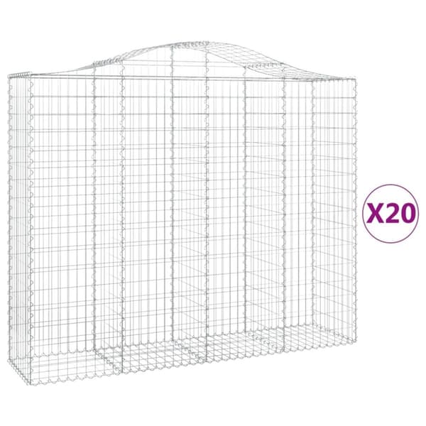 vidaXL Kaarevat kivikorit 20 kpl 200x50x160/180 cm galvanoitu rauta