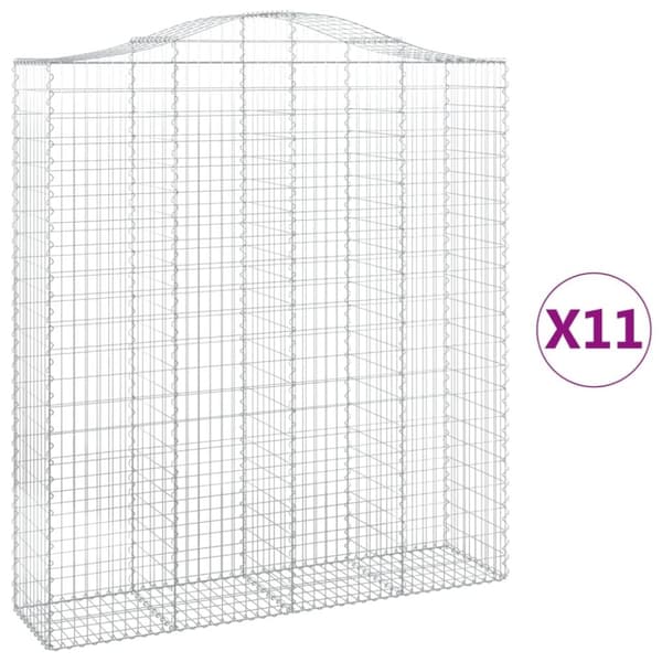 vidaXL Kaarevat kivikorit 11 kpl 200x50x220/240 cm galvanoitu rauta