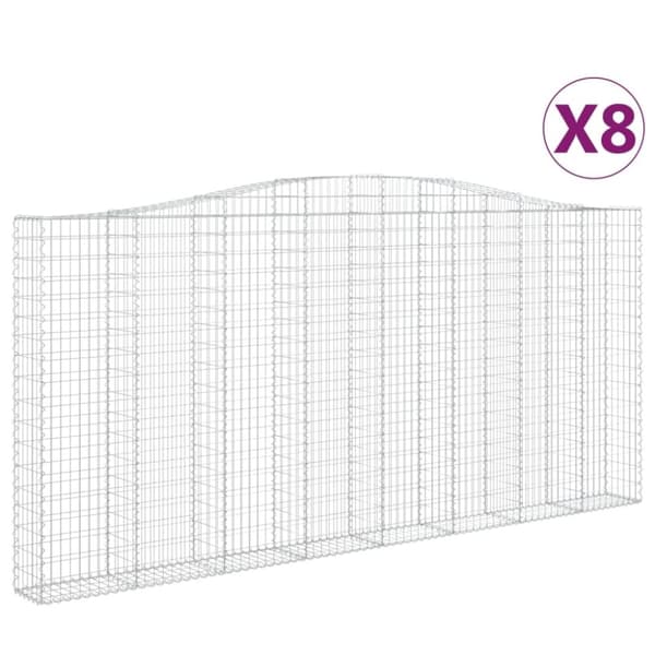 vidaXL Kaarevat kivikorit 8 kpl 400x30x180/200 cm galvanoitu rauta