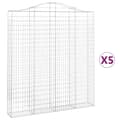 Miniatyrbillede 2 af 6: vidaXL buede gabionkurve 5 stk. 200x30x220/240 cm galvaniseret jern