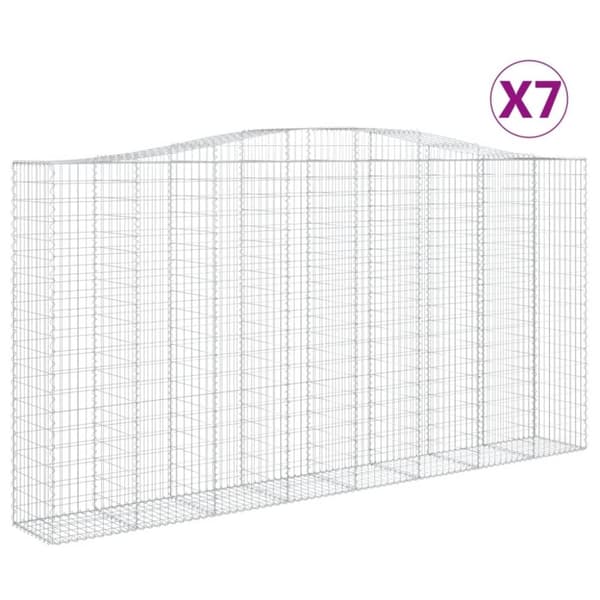 vidaXL Kaarevat kivikorit 7 kpl 400x50x200/220 cm galvanoitu rauta